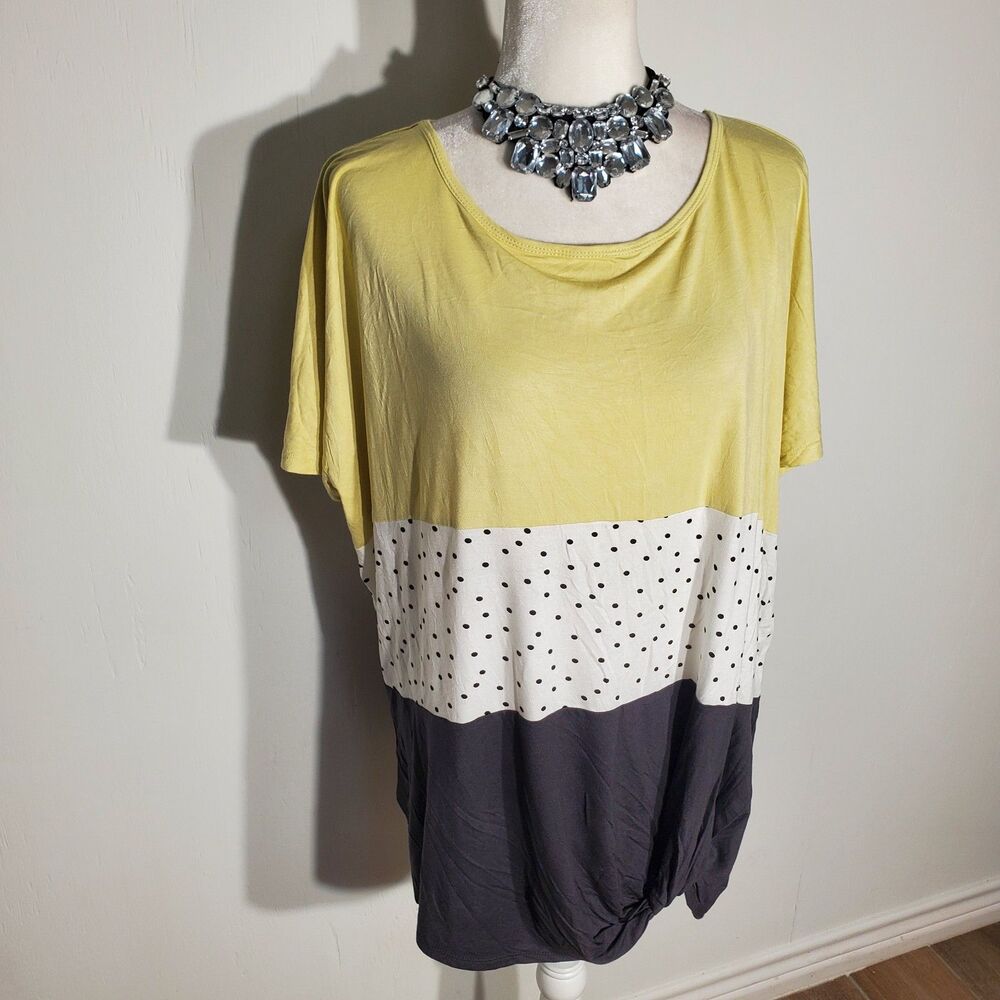 24/7 BY MAURICES BLOUSE SHORT SLEEVE RAYON/SPANDEX SIZE 2X